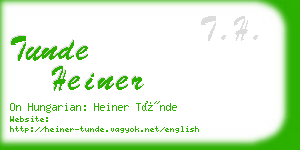 tunde heiner business card